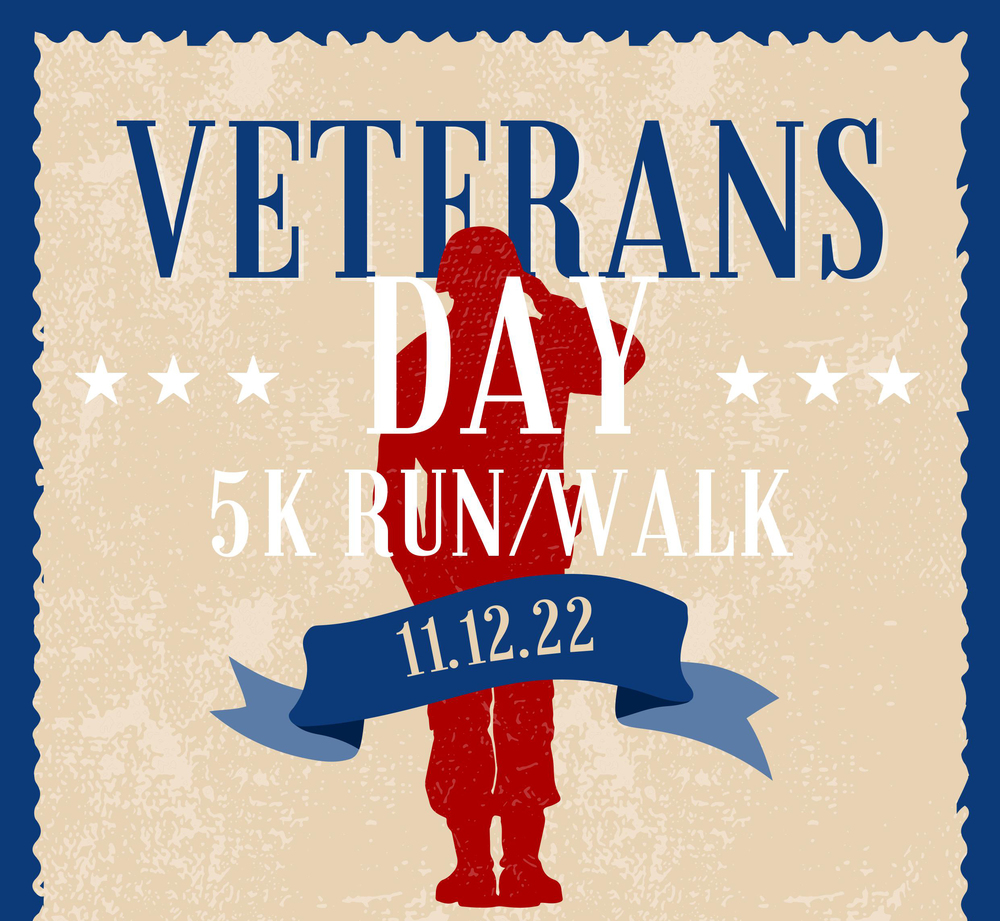 A grapic image advertising Avon's Veterans Day 5K Run/Walk on Saturday, Nov. 12.