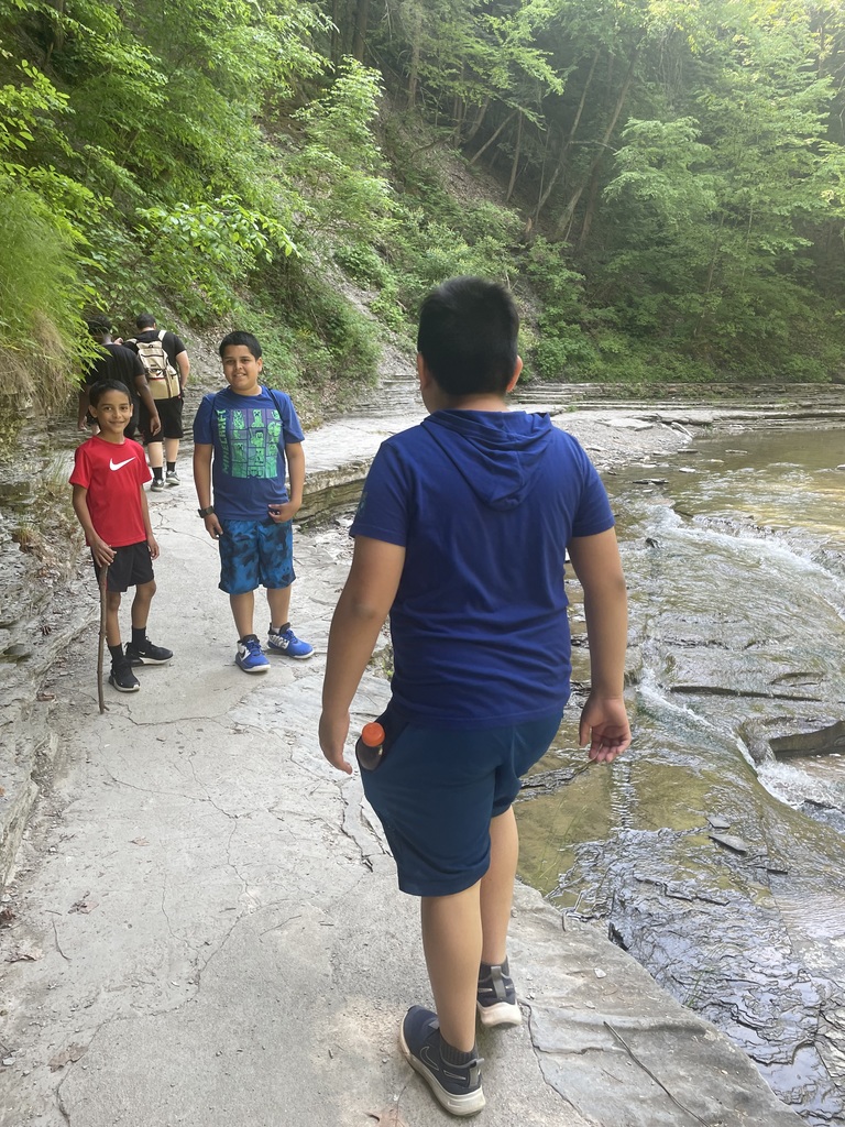 Kaitlyn Altamura’s English as a new language students are pictured during a field trip to Stony Brook State Park last week. 